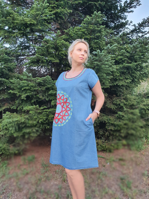 Rochie Traditionala din denim Sanda 28 [2]