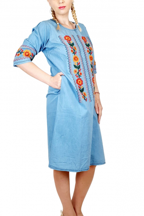 Rochie Traditionala din denim Sanda 32 [3]