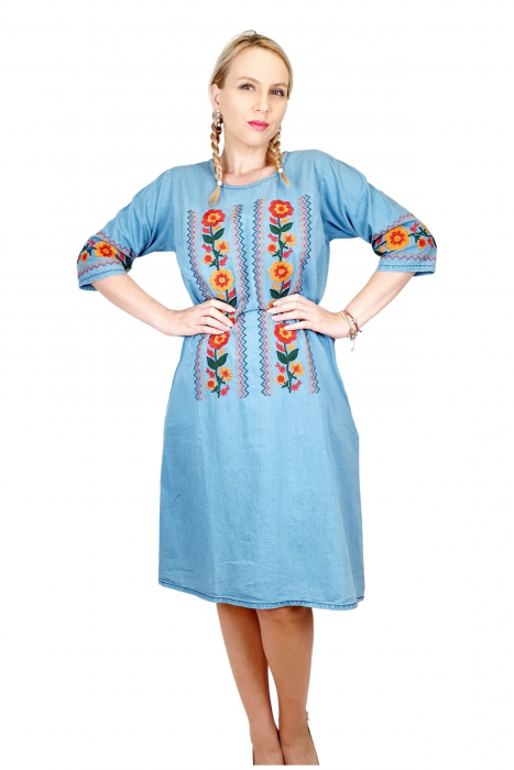 Rochie Traditionala din denim Sanda 32 [4]
