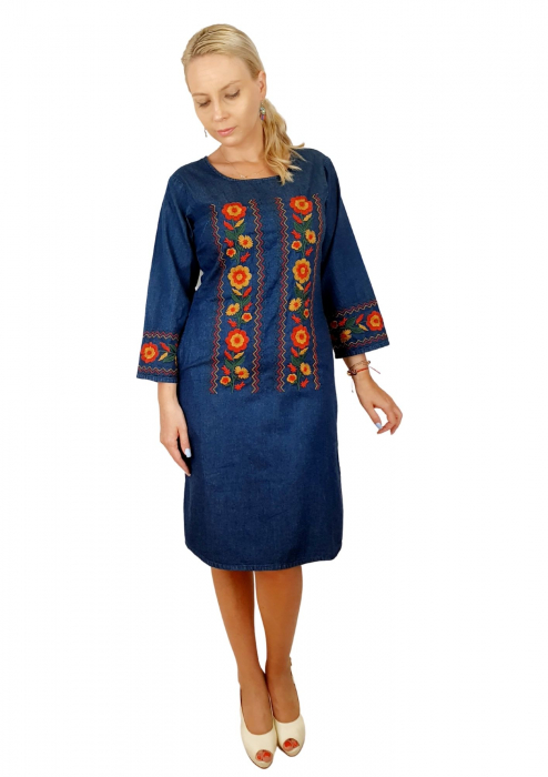 Rochie Traditionala din denim Sanda 36 [9]