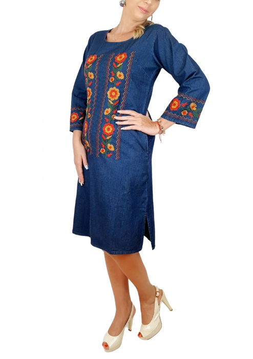 Rochie Traditionala din denim Sanda 36 [3]