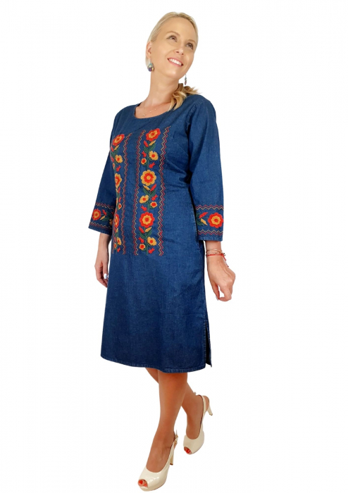 Rochie Traditionala din denim Sanda 36 [6]