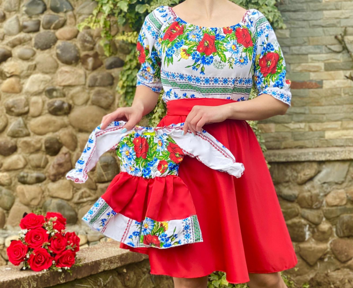 Rochie Traditionala stilizata cu Maci 11 [2]