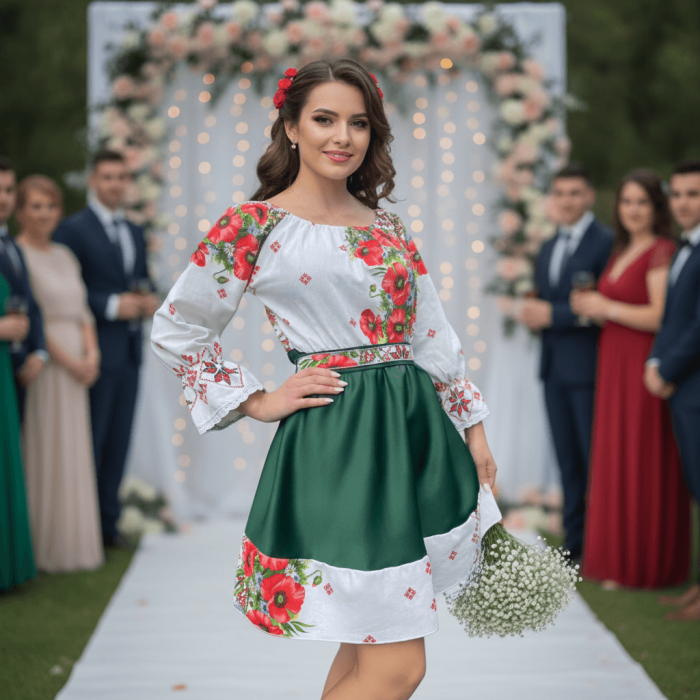 Rochie Traditionala stilizata cu maci 19
