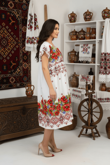 Rochie Traditionala stilizata cu Maci 5 [2]