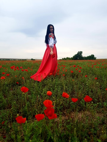 Rochie Traditionala stilizata cu Maci 8 [5]