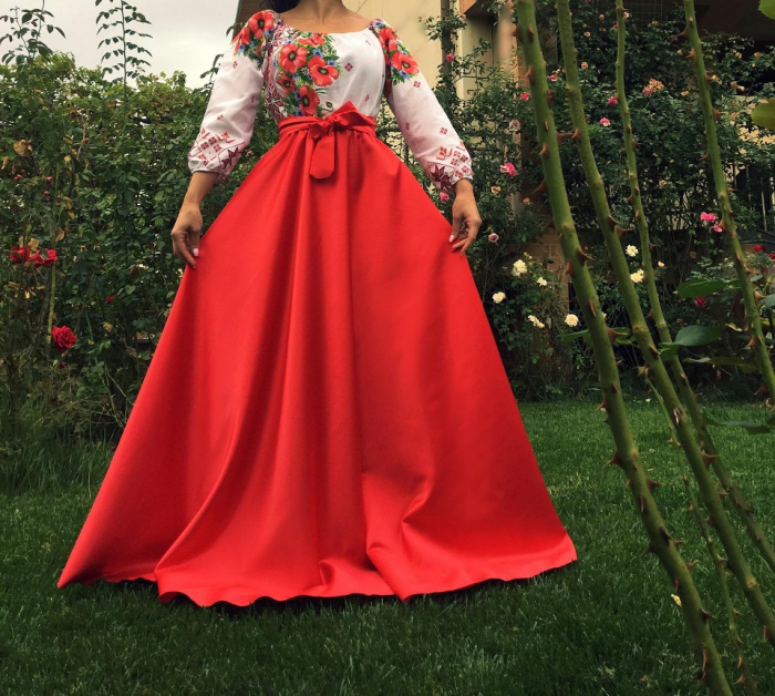 Rochie Traditionala stilizata cu Maci 8 [6]