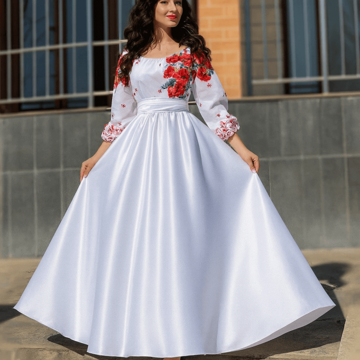 Rochie Traditionala stilizata cu Maci 8 [1]