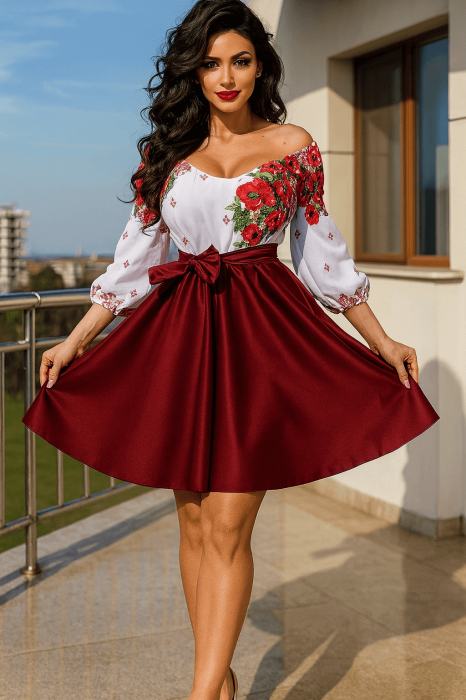 Rochie Traditionala stilizata cu maci 9 [1]
