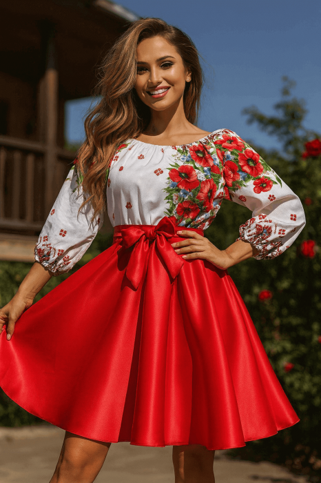 Rochie Traditionala stilizata cu maci 9 [1]