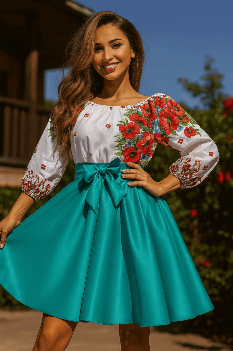 Rochie Traditionala stilizata cu maci 9 [1]