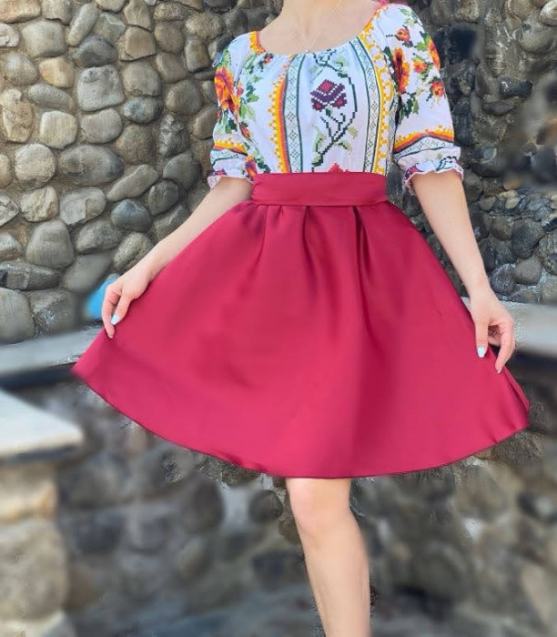 Rochie Traditionala stilizata cu motive florale Maria [2]