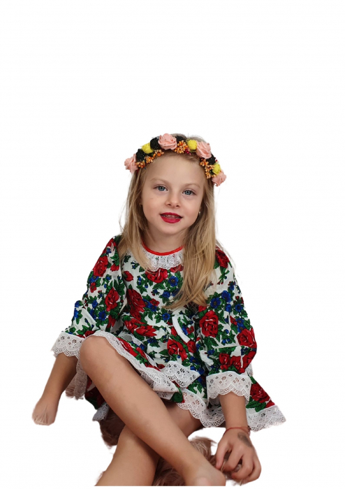 Rochita cu motive florale alba