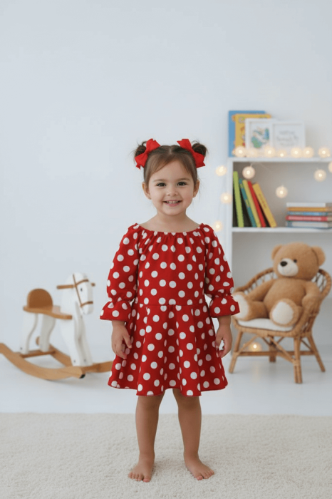 Rochita eleganta cu buline Nela 2 Rochita eleganta cu buline Nela 2