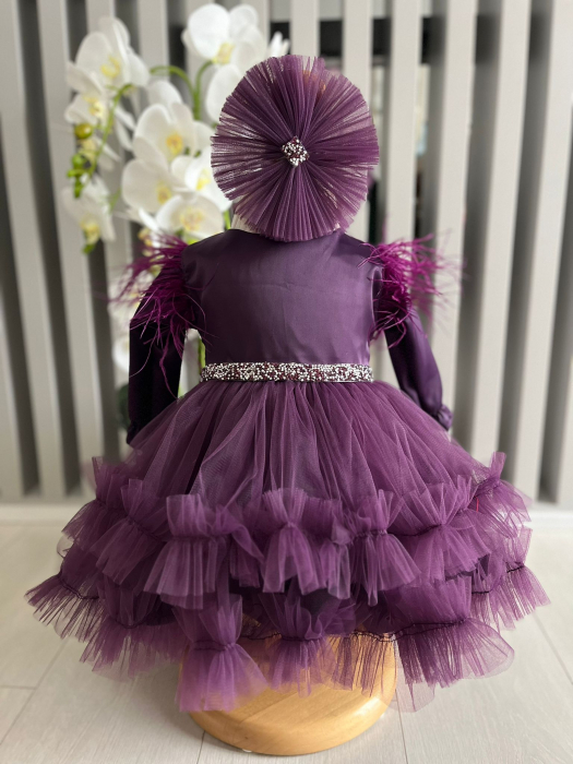 Rochita fetite cu tulle si bentita - Cataley - mov Rochita fetite cu tulle si bentita - Cataley - mov