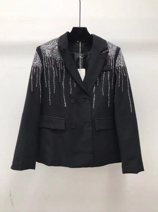 Sacou negru elegant cu aplicatii stralucitoare 2 [3]