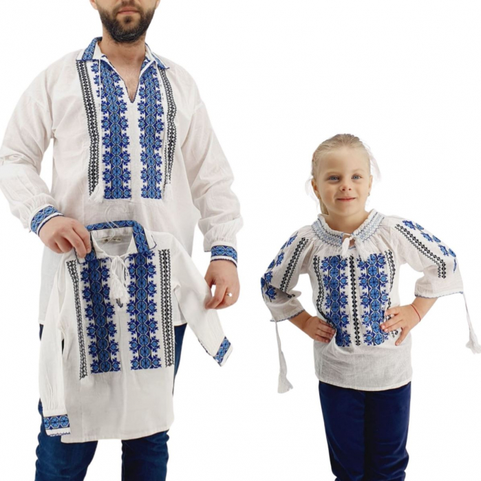 Set familie traditionala 139 camasi traditionale cu broderie