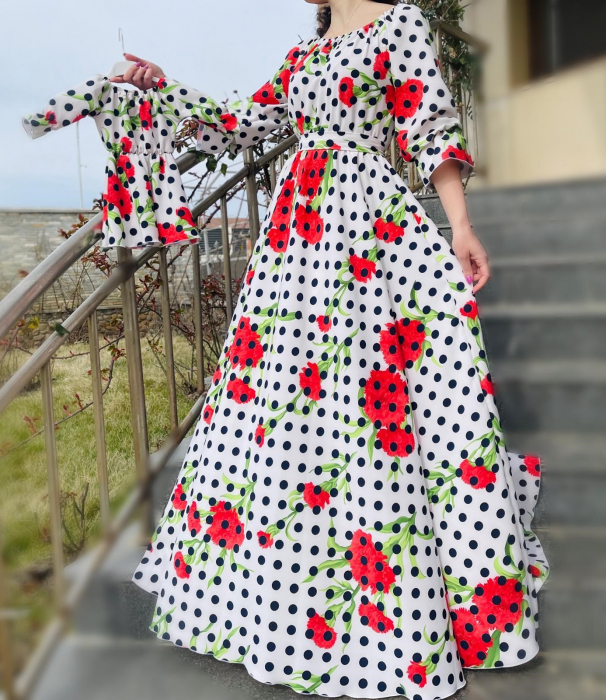 Set rochii stilizate traditional Mama si Fiica 76 [2]