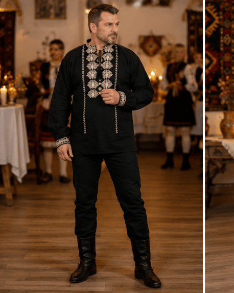 Set Traditional Cuplu 654/ Camasi traditionale cu broderie [4]