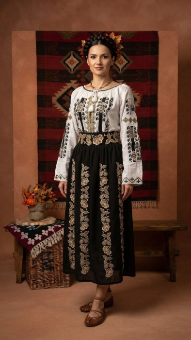 Set traditional dama Floare de Matase 3