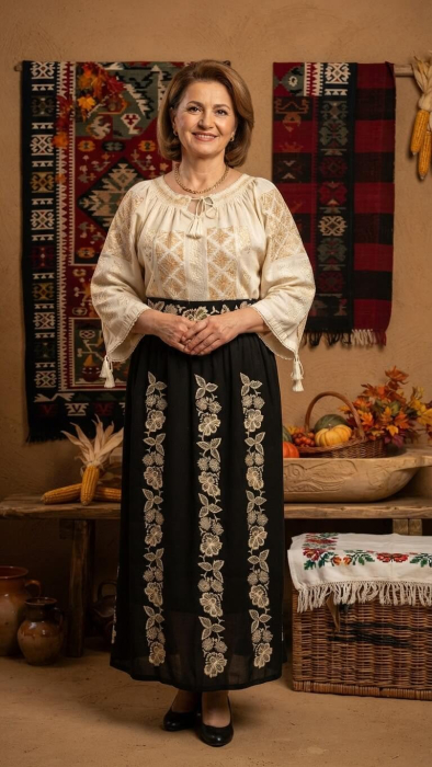 Set traditional dama Floare de Matase 10
