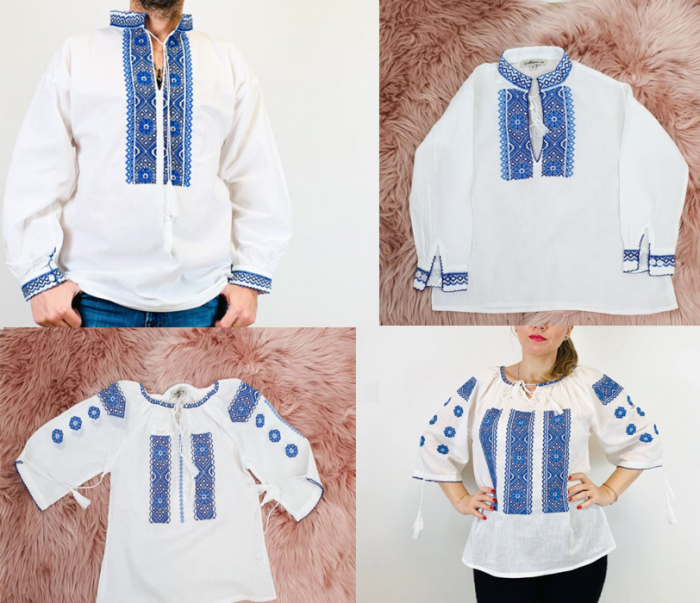 Set traditional familie - traian camasa , ie mama , ie fetita si ie baiat