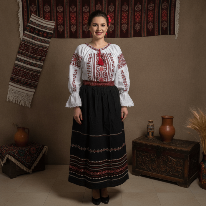 Set traditional format din ie si fusta 218