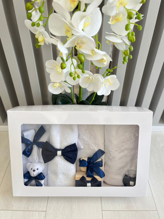 Trusou Botez format din 9 piese cu funda Bleumarin [5]