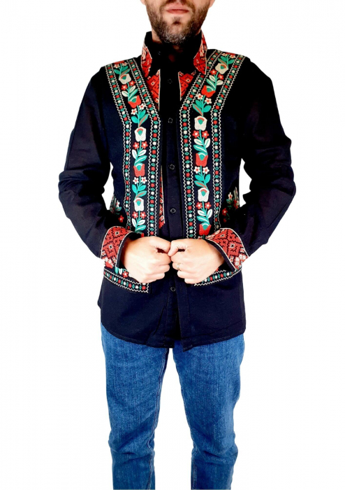 Vesta brodata cu model traditional sile