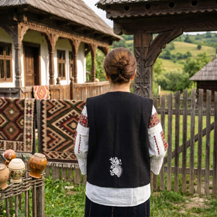 Vesta din stofa traditionala Liliana [2]