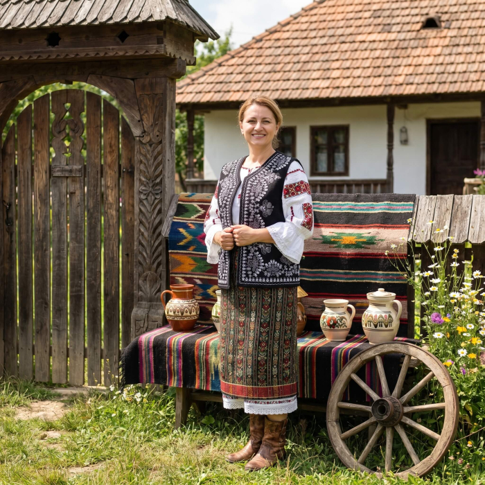 Vesta din stofa traditionala Ioana [2]