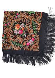 Accesorii - Batic etno mare negru Bujori 5