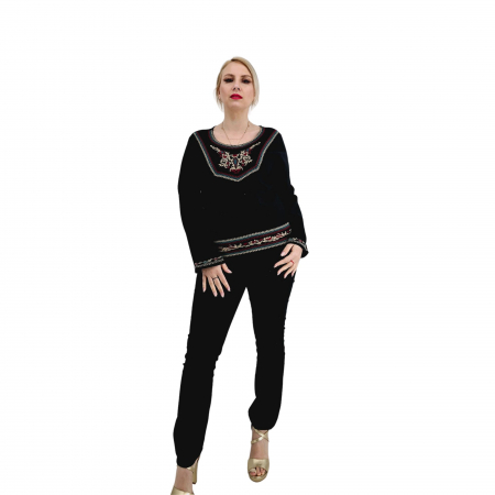 Блузи - Bluza alba cu broderie - Cati 2