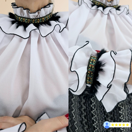 Bluza alba stilizata traditional Amalia 2 [10]