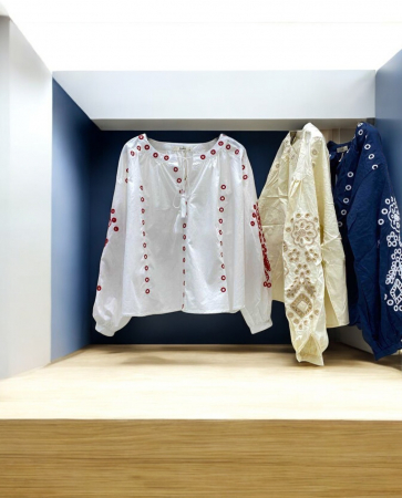 Maneca lunga - Bluza brodata cu motive geometrice - Lana 2