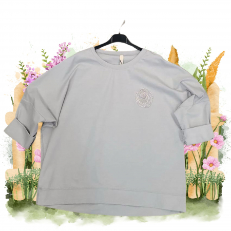 Bluze - Bluza cu accesoriu trandafir - Teo