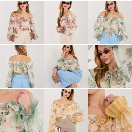 Bluză lejeră cu imprimeu floral, mărime universală [4]