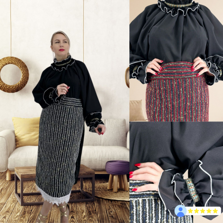 Bluza neagra stilizata traditional Amalia [5]