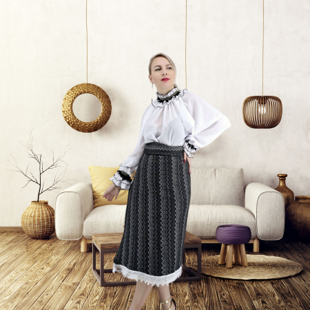 Bluza alba stilizata traditional Amalia 2 [14]