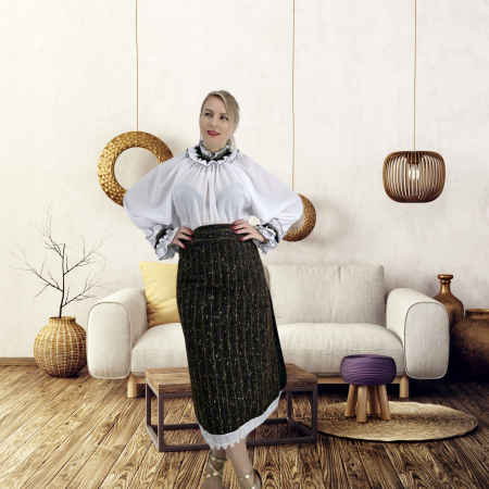 Bluza alba stilizata traditional Amalia 2 [11]