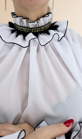 Bluza alba stilizata traditional Amalia 2 [12]