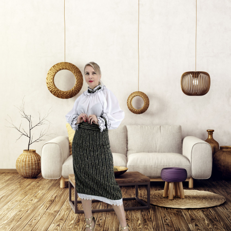 Bluza alba stilizata traditional Amalia 2 [17]
