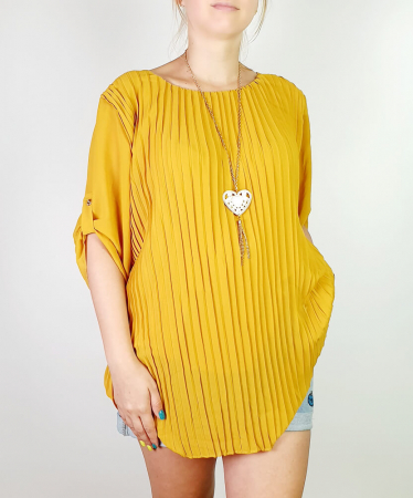 Bluza plisata Galben Camelia 3 [1]
