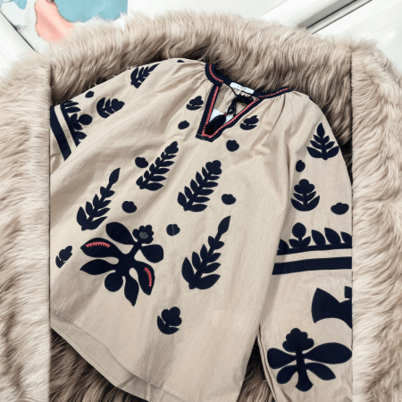Bluza stilizata alba/kaki Mallorca 3 [1]