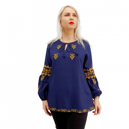 Дълъг ръкав - Bluza stilizata cu broderie Jeni