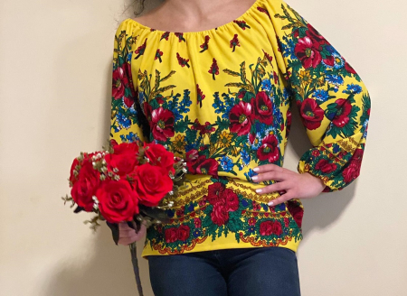 Блузи - Bluza stilizata cu motive florale Sanziana 15