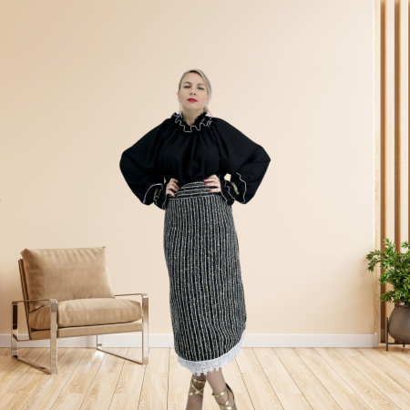 Bluza neagra stilizata traditional Amalia [9]