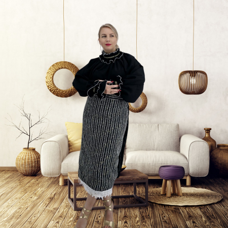 Bluza neagra stilizata traditional Amalia [7]