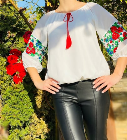 Блузи - Bluza stilizata cu motive traditionale Margareta 2