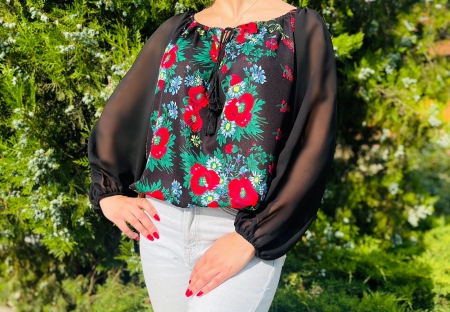 Блузи - Bluza stilizata cu motive traditionale Margareta 8